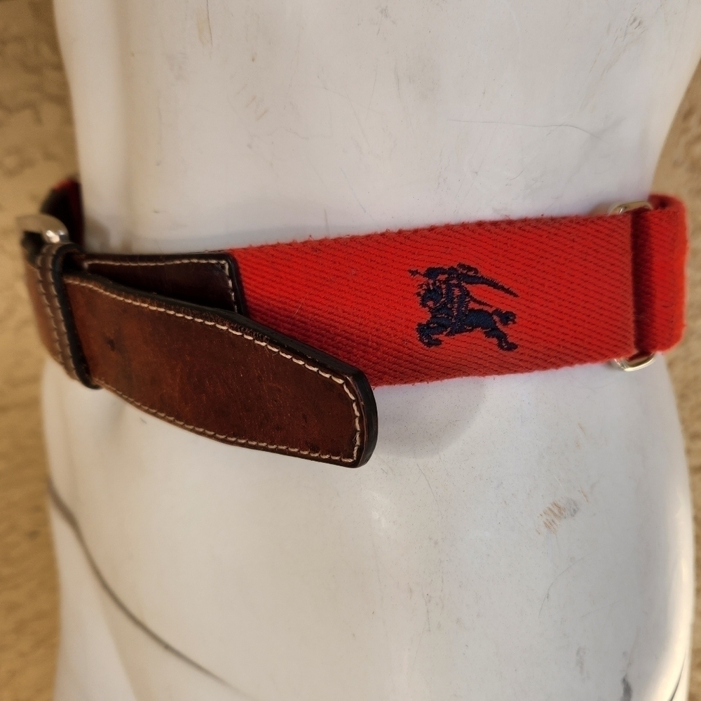 Beautiful Burberry fabric and brown leather belt, - Picture 5 of 12